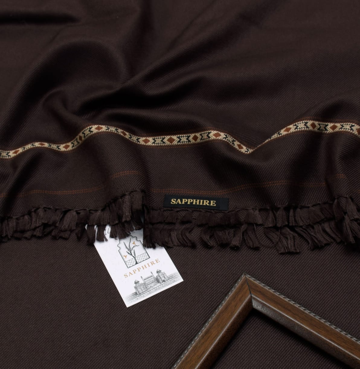 Sapphire shawl for men|dark brown