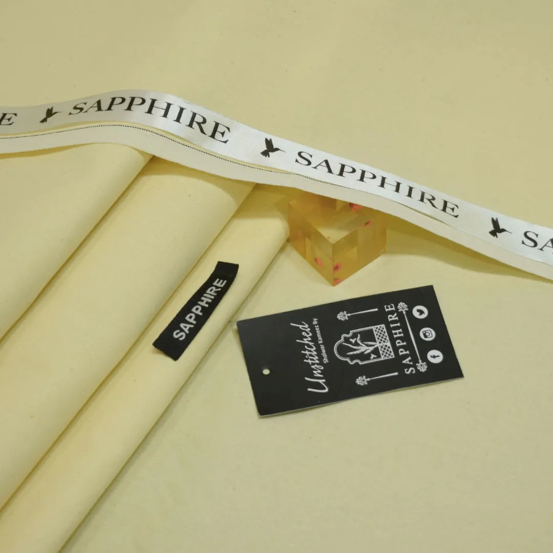 Sapphire Karandi 01 Fabric Gents Unstitched Khaddar Suit |cream