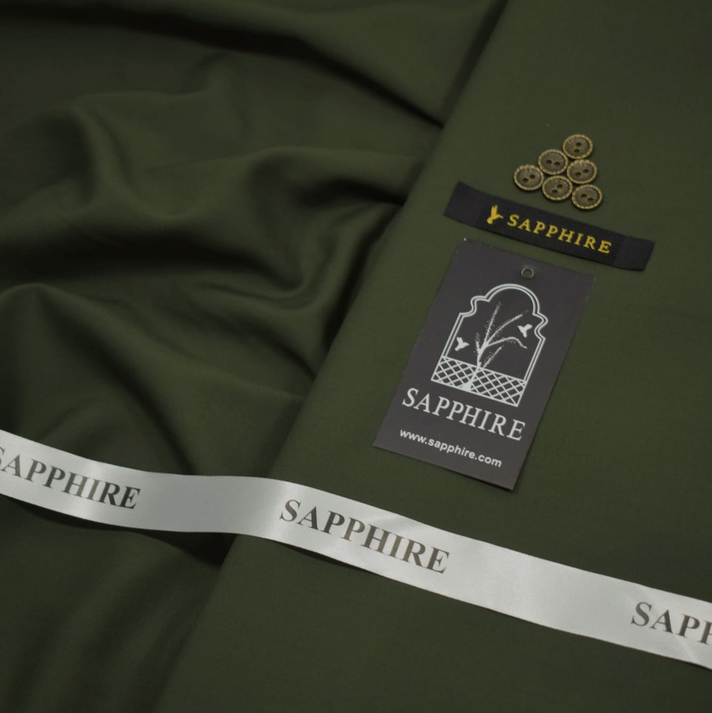 Sapphire Gold Mens premium Wash & Wear Aunstitched fabric for men|olive green