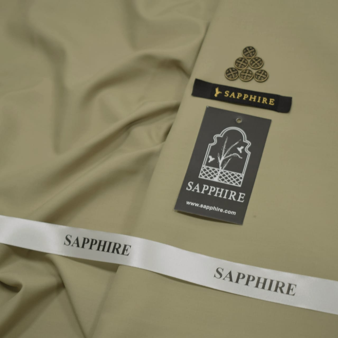 Sapphire Gold Mens premium Wash & Wear Aunstitched fabric for men|light khakki